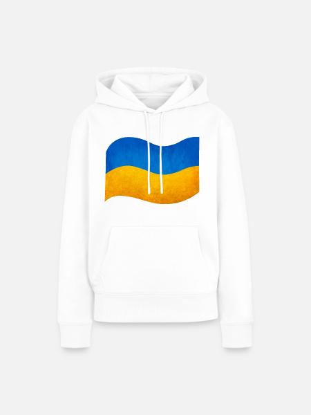 The flag of Ukraine - Frauen Premium Bio Hoodie - Weiß