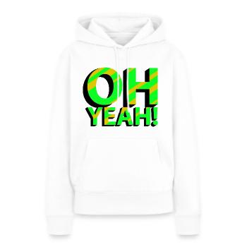 OH OUI! - Sweat à capuche Premium bio Femme - blanc - Devant - Julia (174cm)