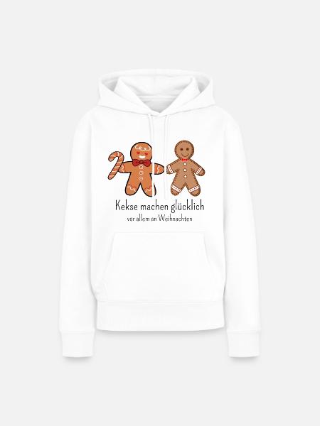 Kekse machen glücklich - Frauen Premium Bio Hoodie - Weiß