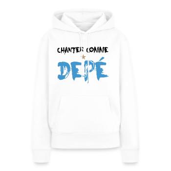 Chanter comme depé ! - Sweat à capuche Premium bio Femme - blanc - Devant - Julia (174cm)