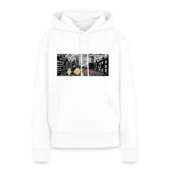 panorama ville - Sweat à capuche Premium bio Femme - blanc - Devant - Julia (174cm)