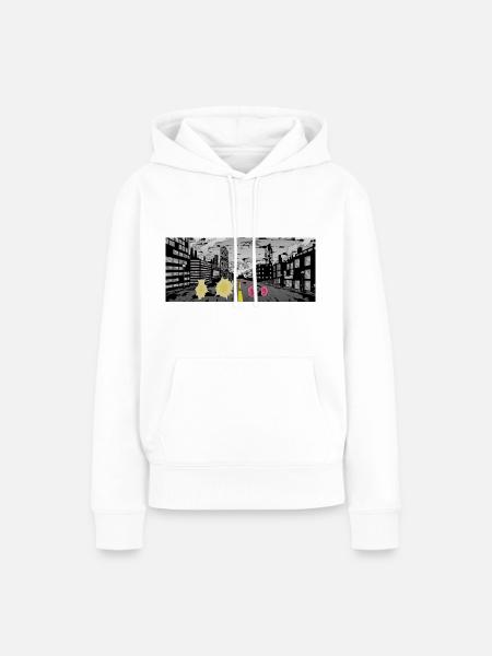 Panorama-Stadt - Frauen Premium Bio Hoodie - Weiß