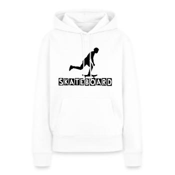Skateboard Skater cool - Sweat à capuche Premium bio Femme - blanc - Devant - Julia (174cm)