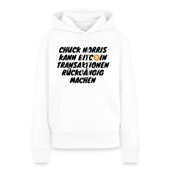 Crypto Chuck Norris peut faciliter les transactions Bitcoin - Sweat à capuche Premium bio Femme - blanc - Devant - Julia (174cm)