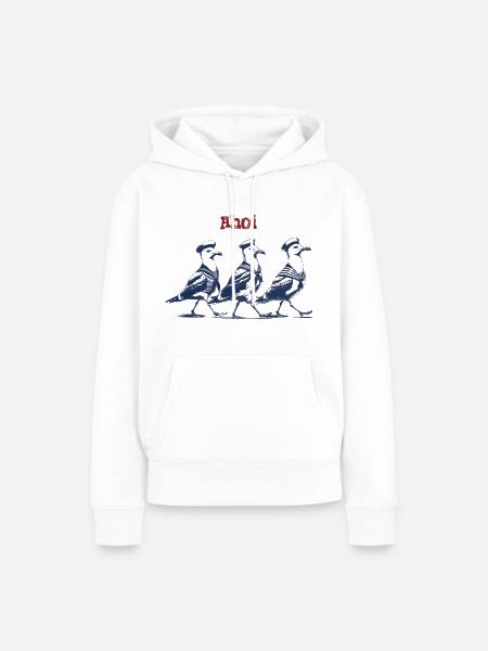 Ahoi Möwen - Frauen Premium Bio Hoodie - Weiß