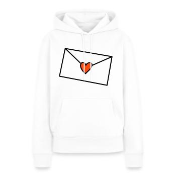 Brief Herz dreifarbig - Frauen Premium Bio Hoodie - Weiß - Vorne - Julia (174cm)