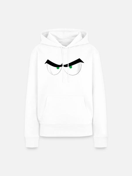 Verärgerte Augen - Frauen Premium Bio Hoodie - Weiß