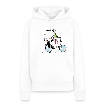 Gute Laune Fahrrad - Frauen Premium Bio Hoodie - Weiß - Vorne - Julia (174cm)