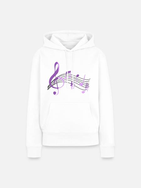 Trendige Musik - Frauen Premium Bio Hoodie - Weiß