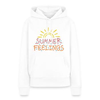 Summer Feelings - Frauen Premium Bio Hoodie - Weiß - Vorne - Julia (174cm)