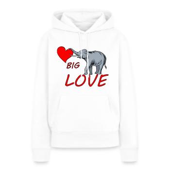 Big Love Elephant - Frauen Premium Bio Hoodie - Weiß - Vorne - Julia (174cm)