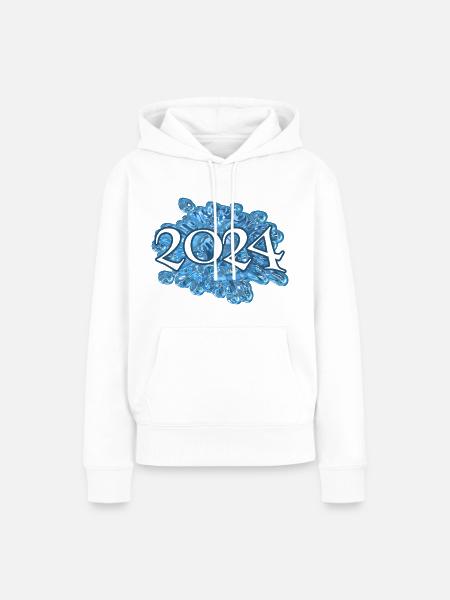 Wassertropfen 2024 - Frauen Premium Bio Hoodie - Weiß