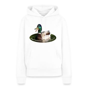 Plappermaul labern schnattern Ente - Frauen Premium Bio Hoodie - Weiß - Vorne - Julia (174cm)
