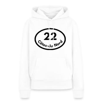 côtes du nord - Sweat à capuche Premium bio Femme - blanc - Devant - Julia (174cm)