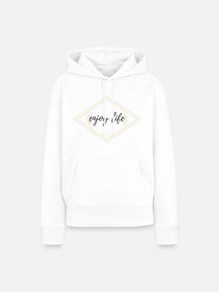 enjoy life - Frauen Premium Bio Hoodie - Weiß