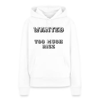 Wanted too much Rizz Wilder Westen Wanted - Frauen Premium Bio Hoodie - Weiß - Vorne - Julia (174cm)