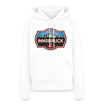 Innsbruck, Österreich - Frauen Premium Bio Hoodie - Weiß - Vorne - Julia (174cm)