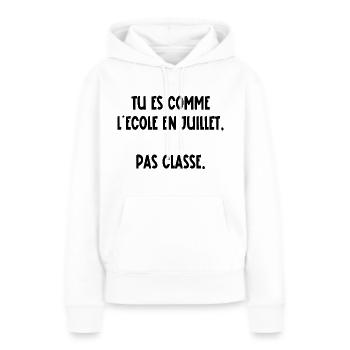 pas classe - Sweat à capuche Premium bio Femme - blanc - Devant - Julia (174cm)