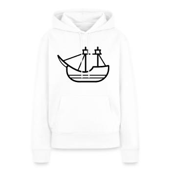 Bateau pirate - Sweat à capuche Premium bio Femme - blanc - Devant - Julia (174cm)