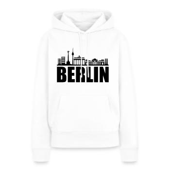 Horizon de Berlin - Sweat à capuche Premium bio Femme - blanc - Devant - Julia (174cm)