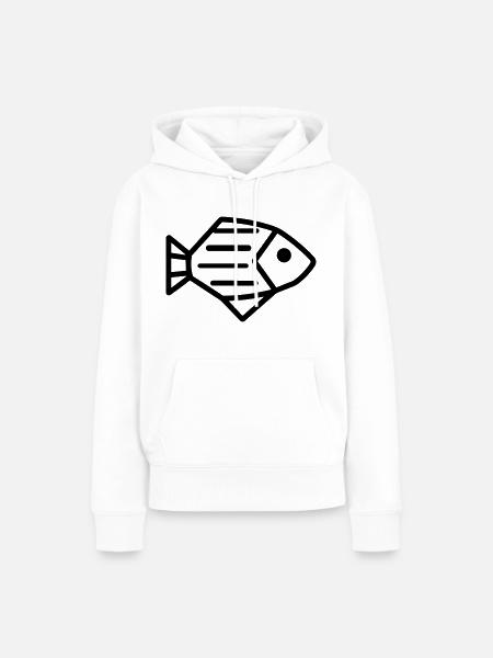 Fisch - Frauen Premium Bio Hoodie - Weiß