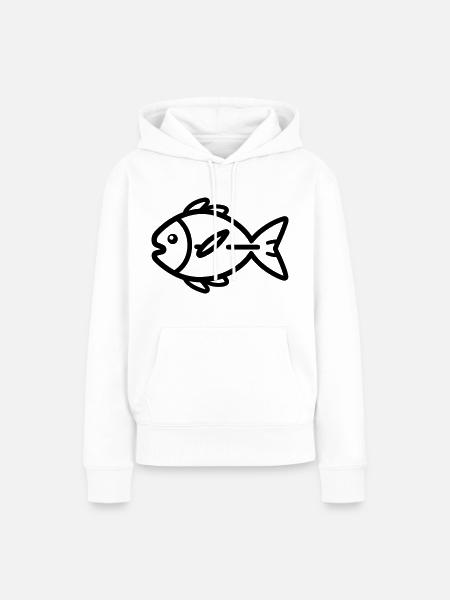 Fisch - Frauen Premium Bio Hoodie - Weiß