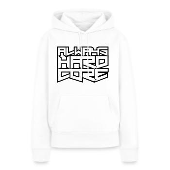 Toujours Hardcore - Sweat à capuche Premium bio Femme - blanc - Devant - Julia (174cm)