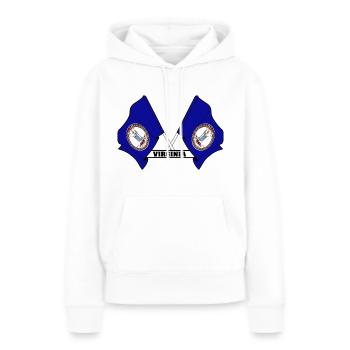Deux drapeaux texte VIRGINIA - Sweat à capuche Premium bio Femme - blanc - Devant - Julia (174cm)