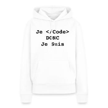 Ich programmiere, also bin ich Informatiker und Programmierer - Frauen Premium Bio Hoodie - Weiß - Vorne - Julia (174cm)