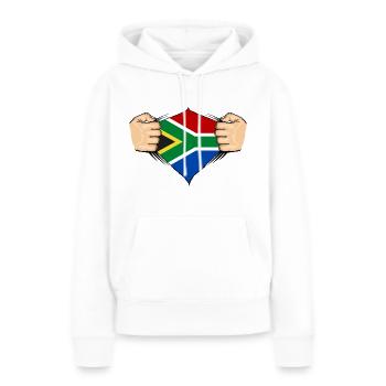 Südafrika Flagge Design - Frauen Premium Bio Hoodie - Weiß - Vorne - Julia (174cm)