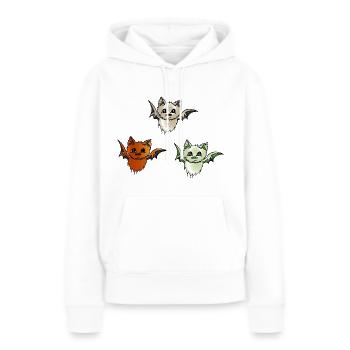 Fledermäuse - Frauen Premium Bio Hoodie - Weiß - Vorne - Julia (174cm)