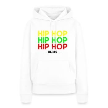 Hip Hop, J’adore hip hop, hip hop hoodies, hip hop - Sweat à capuche Premium bio Femme - blanc - Devant - Julia (174cm)