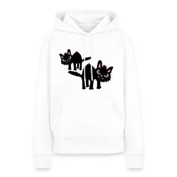 Team lustige Katzen - Frauen Premium Bio Hoodie - Weiß - Vorne - Julia (174cm)