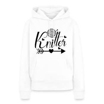 Tricot - Rides - Sweat à capuche Premium bio Femme - blanc - Devant - Julia (174cm)