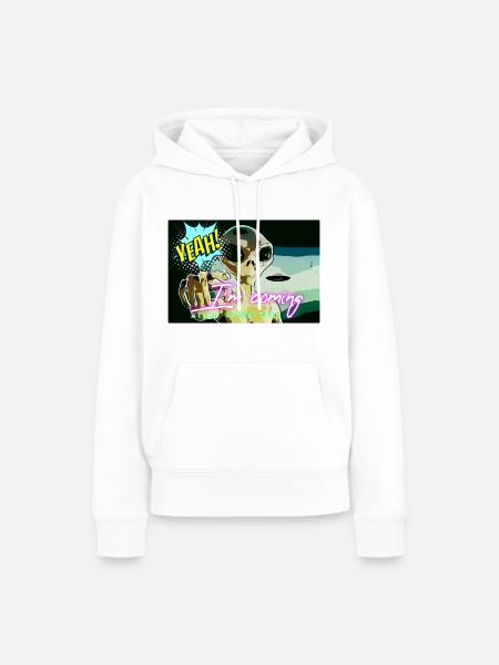 Alien is coming - Frauen Premium Bio Hoodie - Weiß