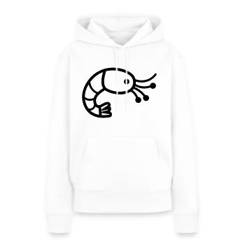 Crevette - Sweat à capuche Premium bio Femme - blanc - Devant - Julia (174cm)