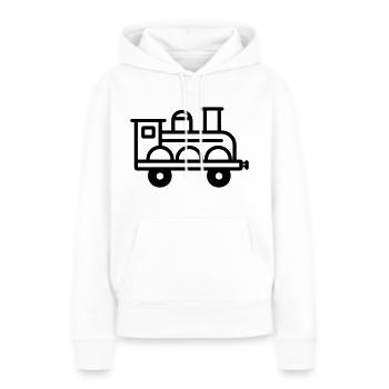 locomotive - Sweat à capuche Premium bio Femme - blanc - Devant - Julia (174cm)