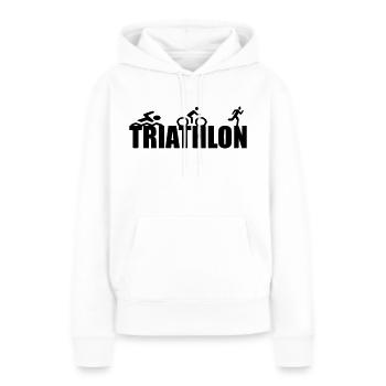 Équipe de compétition sportive de triathlon - Sweat à capuche Premium bio Femme - blanc - Devant - Julia (174cm)