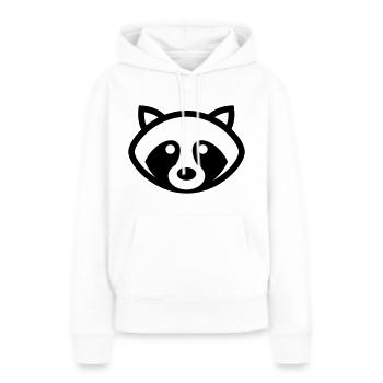 Waschbär Icon - Frauen Premium Bio Hoodie - Weiß - Vorne - Julia (174cm)
