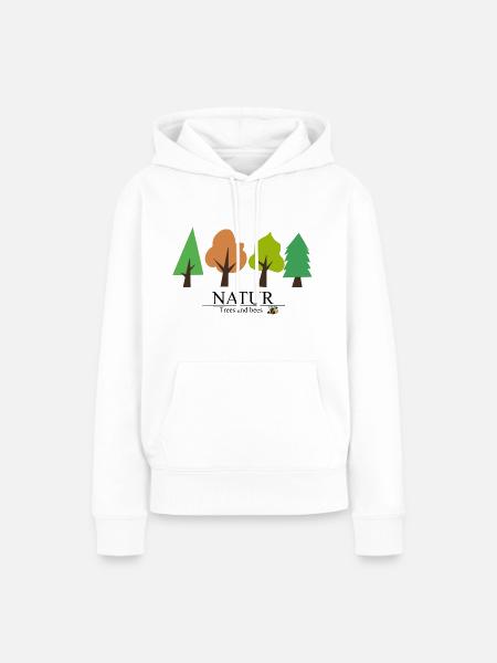 Natur - Frauen Premium Bio Hoodie - Weiß