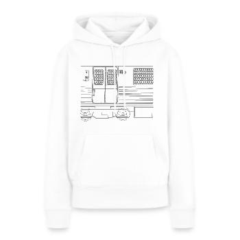GII Gisela Panel - Frauen Premium Bio Hoodie - Weiß - Vorne - Julia (174cm)