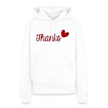 VIELEN DANK. DANKE. VIELEN DANK. JAHRESTAG. GEBURT. - Frauen Premium Bio Hoodie - Weiß - Vorne - Julia (174cm)