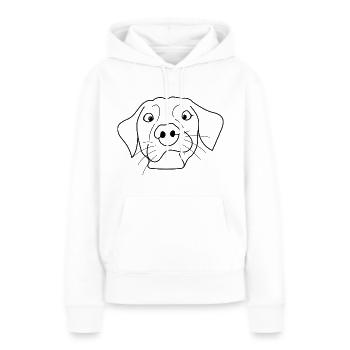 Visage de chien - Sweat à capuche Premium bio Femme - blanc - Devant - Julia (174cm)