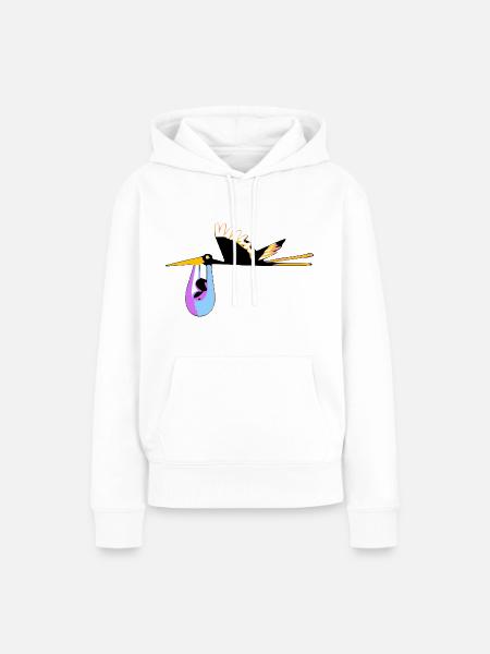 Der Schwarzstorch - Frauen Premium Bio Hoodie - Weiß