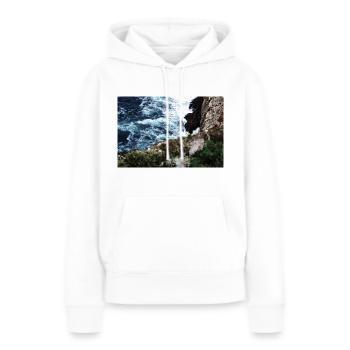 Côte atlantique de l’Algarve - Sweat à capuche Premium bio Femme - blanc - Devant - Julia (174cm)