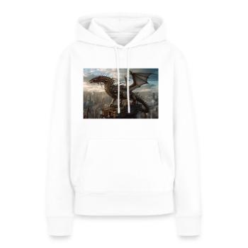 Dragon 1 - Sweat à capuche Premium bio Femme - blanc - Devant - Julia (174cm)