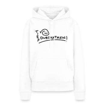 Atmung gegen Stress Sprüche - Frauen Premium Bio Hoodie - Weiß - Vorne - Julia (174cm)