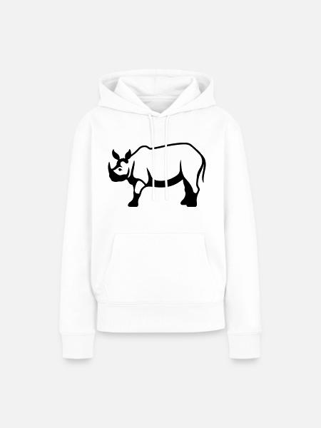 Nashorn - Frauen Premium Bio Hoodie - Weiß