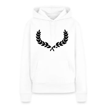 Couronne de laurier sous - Sweat à capuche Premium bio Femme - blanc - Devant - Julia (174cm)