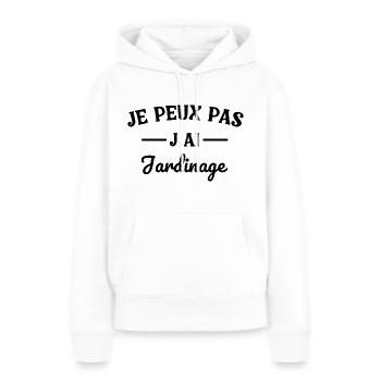 Ich kann nicht, ich habe Gartenarbeit - Frauen Premium Bio Hoodie - Weiß - Vorne - Julia (174cm)